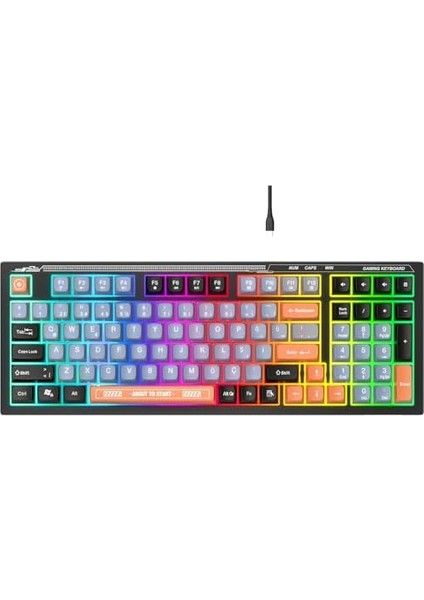 Kb-98 Sılent Siyah/gri/turuncu Sessiz Q Membrane Oyuncu Klavyesi modelleri