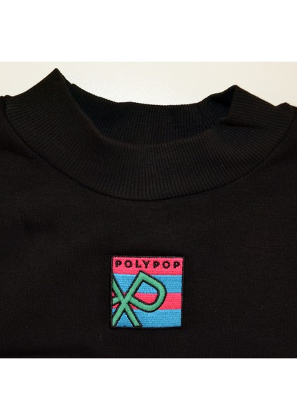 Logo Nakışlı Yüksek Yaka Crop Sweatshirt fiyatları