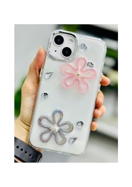 Aksesuar 13-14 ve 15 ile Uyumlu Epoksi 2 Çiçek Oyuncak Tasarımlı Esnek Silikon Kılıfı modelleri