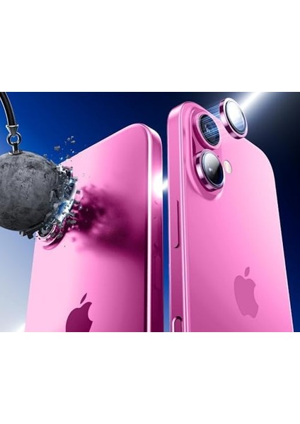 16 ve 16 Uyumlu Kamera Camı Lens Halka Set - Pembe fiyatları