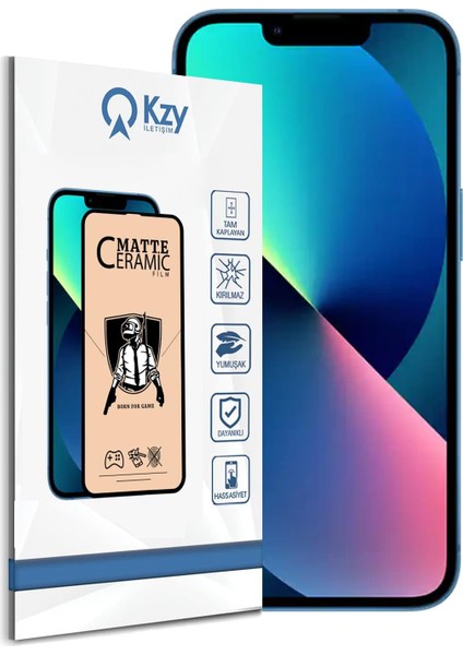 Kzy Iletişim 13 ile Uyumlu Tam Kaplayan Mat Seramik Esnek Ekran Koruyucu Cam