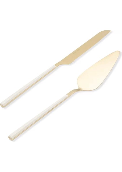 Mia Bianco 2 Parça Salata Servis Takımı - Beyaz / Gold modelleri