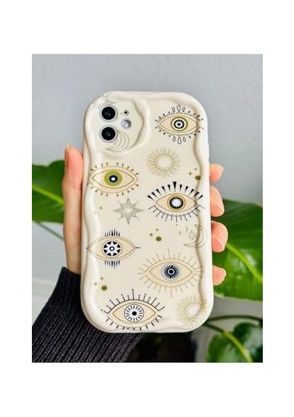 Go Aksesuar 11 ile Uyumlu Kenarı Dalgalı Nazar Baskı Tasarımlı Yumuşak Silikon Kılıf fiyatları