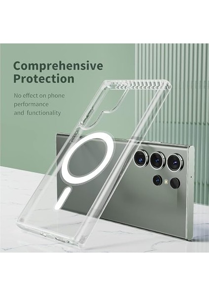 Happy Galaxy S25 Ultra Uyumlu Kablosuz Şarj Özellikli Şeffaf Kılıf Silikon Sararmaya Dayanıklı Kalın Koruyucu Güçlü Manyetikli Hybrid Kılıf (S25 Ultra) fiyatları