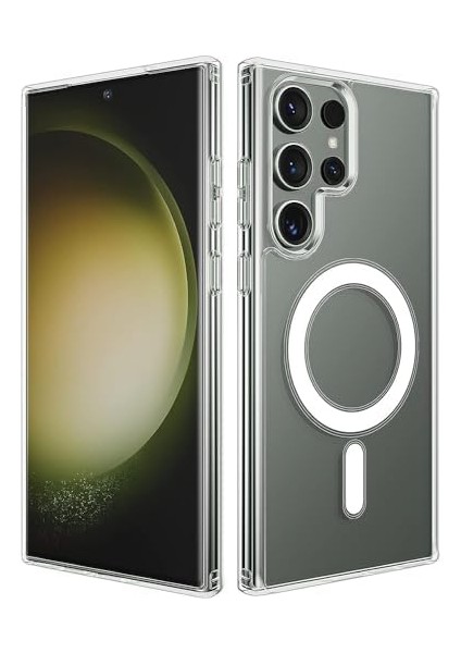 Happy Galaxy S25 Ultra Uyumlu Kablosuz Şarj Özellikli Şeffaf Kılıf Silikon Sararmaya Dayanıklı Kalın Koruyucu Güçlü Manyetikli Hybrid Kılıf (S25 Ultra) modelleri
