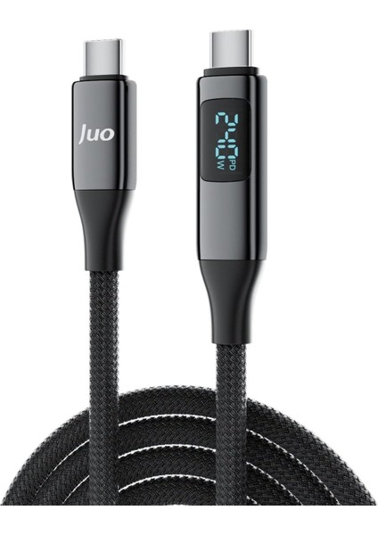 Juo 240W USB 3.1 Gen2 10GBPS E-Mark Çipli LED Display 4K 60Hz Görüntü ve Type-C Hızlı Şarj Kablosu 2 Metre