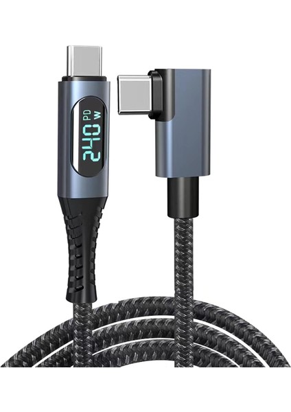 USB 4 Kablo, Thunderbolt Kablo Için Dik Açı Pd 240 W Çift Destekler 8k Hd Ekran USB C Kablosu 8K@60Hz 40GBPS Veri Aktarımı (1metre/4ft) ZR849