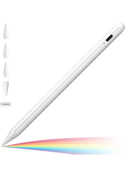 IPAD(2018-2024) Için Stylus,ipad Pro 11/13 Inç M4,ipad Air 11/13 Inç M2,ipad 10/9/8/7/6,ipad Air 5/4/3,ipad Pro 11/12.9",ipad Mini 6/5 Için Eğim Sensörlü Avuç Içi Reddi Aktif Stylus