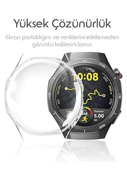 Gt5 Pro 46MM Için Kılıf Yumuşak Tpu Ekran Dokunmatiği Etkilemeyen Saatin Çevresini Tam Kavrayan Darbelere Karşı Silikon (Şeffaf) fiyatları
