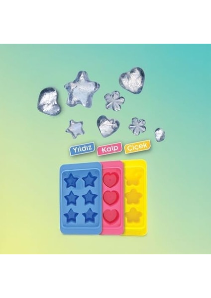 Plastik 6 Bölmeli 3 Desenli Buz Kalıbı Seti, Yıldız-Kalp-Çiçek Desenli Buz Kalıbı 3 Set (13CM*8CM*3CM) ve Pratik fiyatları