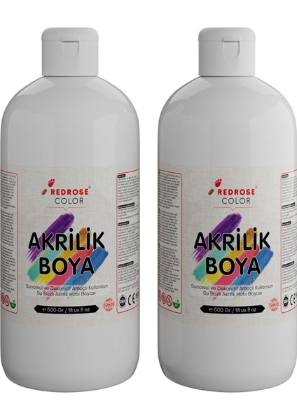Rose Beyaz Akrilik 2&apos;li Set 2X500 gr