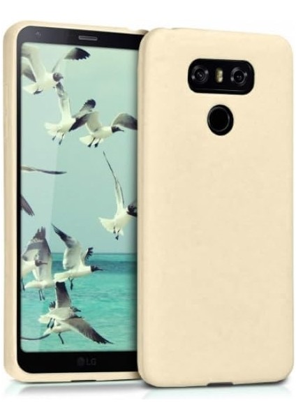 Lg G6 Uyumlu Sert Rubber Silikon Kılıf (Altın Rengi)