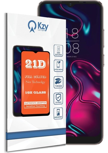 Kzy Iletişim S23 Pro Max ile Uyumlu Tam Kaplayan 21D Temperli Ekran Koruyucu Cam