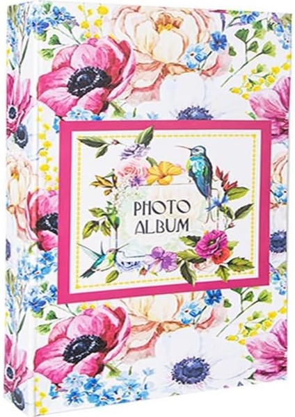 RS306 Fotoğraf Albümü 10X15CM 200 Fotoğraf Kapasiteli Çiçekler Desenli Lüks Albüm