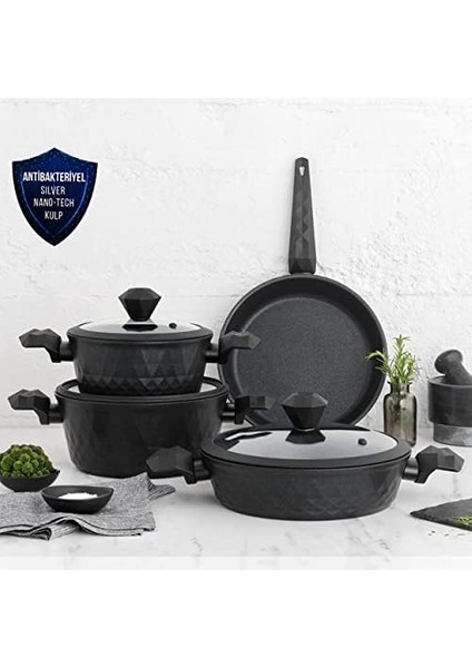Bio Antibakteriyel Kulp 7 Parça Tencere Seti fiyatları