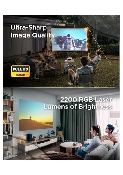 M10 Fhd 2200 Lumen Kardon Hoparlorlu Taşınabilir Rgb Akıllı Projeksıyon fiyatları