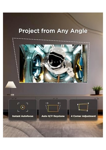 M10 Fhd 2200 Lumen Kardon Hoparlorlu Taşınabilir Rgb Akıllı Projeksıyon modelleri