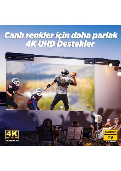 H300A Tv 4K Destekli Projeksiyon Cihazı +Auto Focus+Auto 6g Wi-Fi+5.2 240 Inç Yansıtma+Hifi Dolby Ses Sistemi Beyaz modelleri
