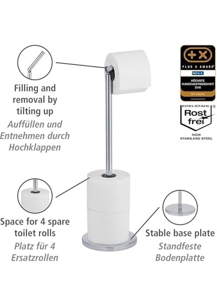 2&apos;si 1 Arada Serbest Duran Tuvalet Rulosu Tutucu Paslanmaz Çelik Parlak modelleri