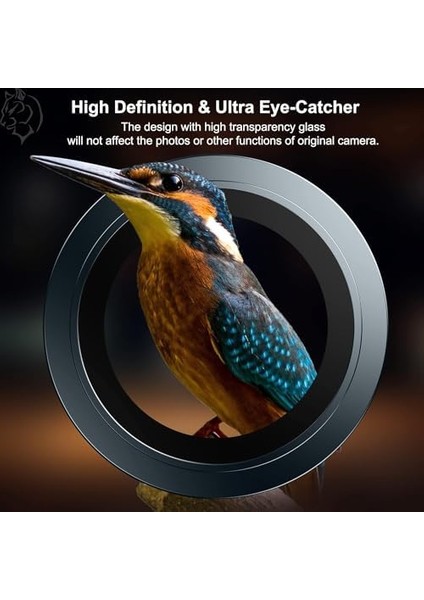 16 Pro Max / 16 Pro / 15 Pro Max / 15 Pro / 14 Pro Max / 14 Pro Safir Premıum Kamera Lens, [süper Sökme Çubuklu] Çizilmez 9h Temperli Cam Kamera, Metal Lens, Siyah modelleri