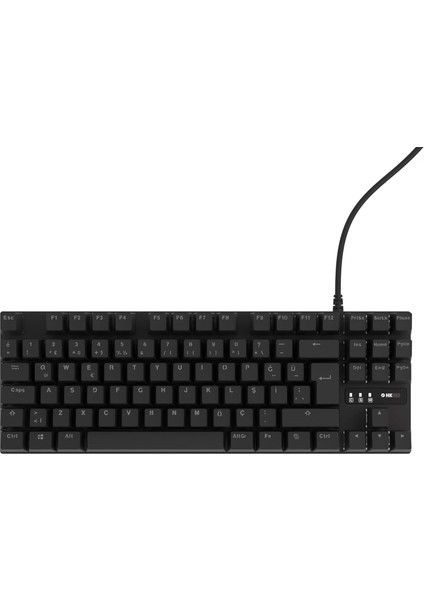 Hawk Gaming HK410 Mekanik Switch 19 Mod Rgb Kablolu Siyah Tkl Türkçe Gaming Klavye (Mavi Switch)