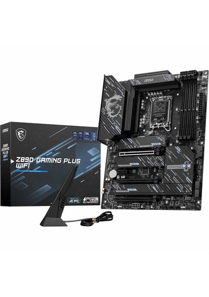 Msı, Z890 Gaming Plus Wifi Soket, 1851 Ddr5 9200MHZ(OC) USB 20GBPS 4xm.2 1xtb4, HDMI Display 5g Lan Wifi 7 Atx, 7E34-002R