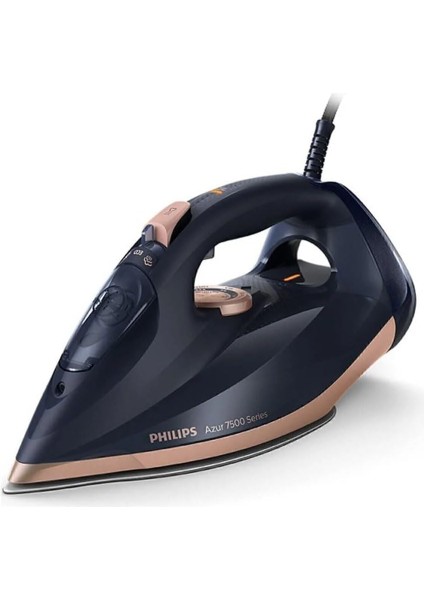 7500 Serisi Buharlı Ütü, 3200W, 55G/DK Sürekli Buhar, Steamglide Taban, 260G Şok Buhar, Mavi/ Rengi, 300ML&APOS;LIK Ekstra Geniş Su Haznesi, DST7510/80