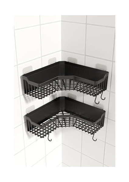 Köşelik Yapışkanlı Rafı, 2&apos;li Düzenleyici, Duş Rafı Organizer Şampuanlık, Plastik fiyatları