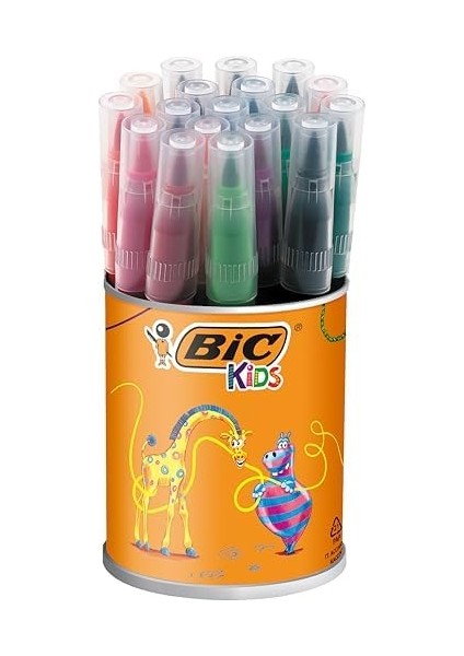 Kids Visa Firça Uçlu Keçeli, 18&apos;li Kavanoz, Fırça Başlı Esnek ve Yumuşak Uç, Yıkanabilir Su Bazlı fiyatları