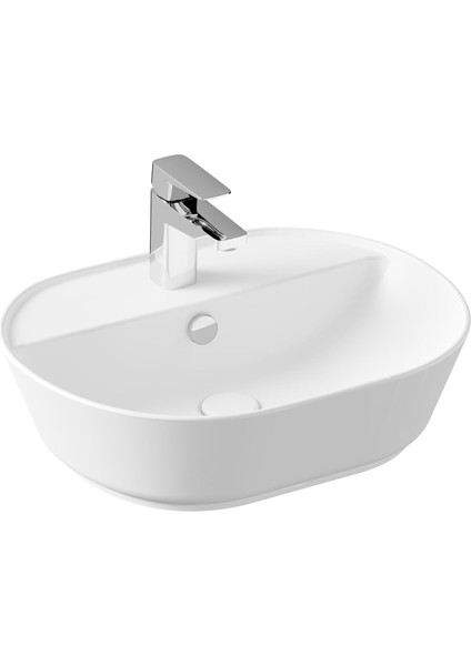 Geo 7428B001-0001 Oval Çanak Lavabo 55 Cm, Mat Beyaz