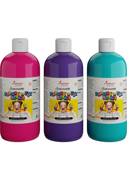 Rose Mor, Fuşya, Turkuaz Parmak 3&apos;lü Set 3X500 gr