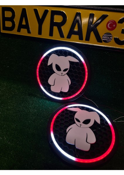 Pixel Kayar Ledli Midrange Kapağı 20 cm 358 Mod 12 Sabit Renk Kumandalı Rgb Tasarımlı Işıklı Kapak