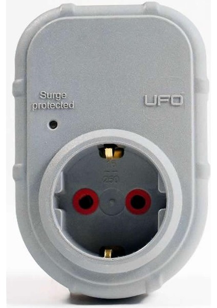Ufo Yeni Tekli Akım Korumalı Topraklı Priz, Sürekli Koruma, 16A 250V, Max 3500W Aşırı Yük Koruması (Gri)
