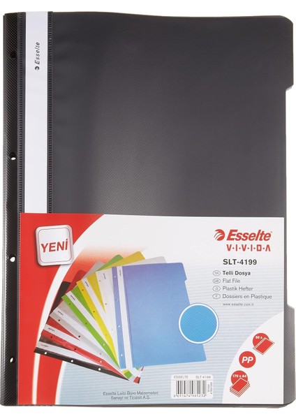 41991595 Telli Dosya, Siyah 50&apos;li