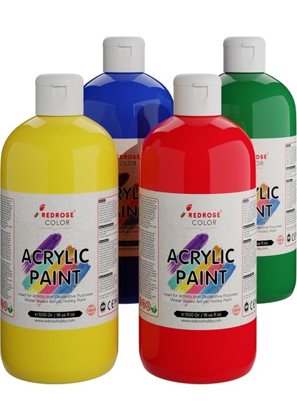 Rose Ana Renkler Akrilik 4&apos;lü Set 4X500 gr