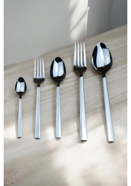 Parça 6 Kişilik Çatal&kaşık Takımı-Düz Model