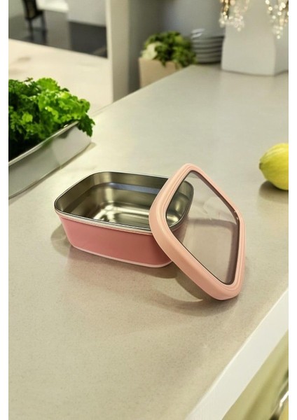 Ahmet Dikdörtgen Saklama Kabı 2 L Pembe VP-931, Pembe