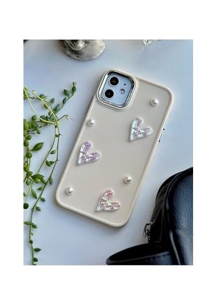 Go Aksesuar 11 Uyumlu 3D Oyuncaklı Taş Kalp Tasarımlı Yumuşak Silikon Kılıf - Kremtaşkalp modelleri