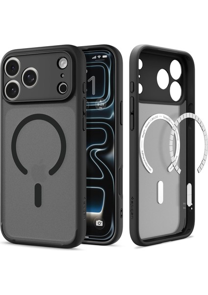 17 Pro Max ile Uyumlu Ince Magsafe Kılıf Ultra Hybrid Sararma Karşıtı Duraclear Hava Kanalı Teknolojisi Askeri Sınıf Koruma Magfit Frost Mat Kapak - ACS10038