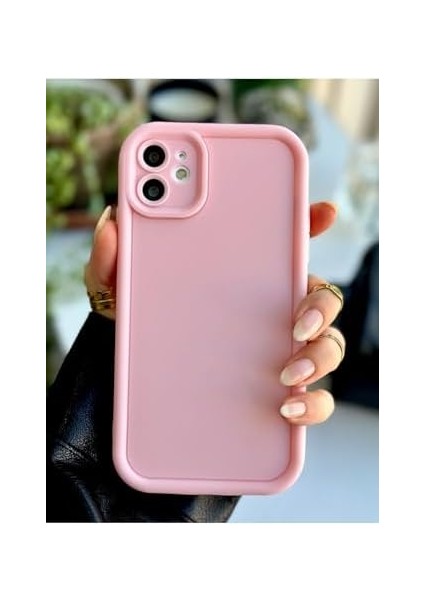 Go Aksesuar 11 Uyumlu (12 Görünümlü Köşeli) Darbe Önleyici Mat Lansman Silikon Kılıf - Pembe fiyatları