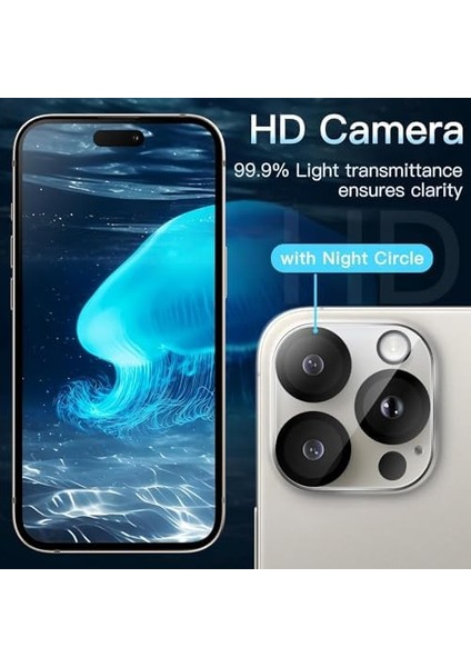 Happy 16 Pro ve 16 Pro Max Uyumlu Full Kamera Lens Koruyucu Temperli Cam Kamera Koruyucu 9h Sertlik Hd Şeffaf Kamera Lens Kapağı Cam Film fiyatları