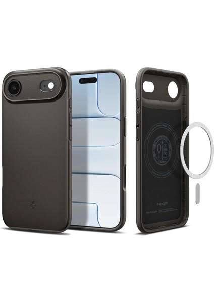 Air ile Uyumlu Ince Magsafe Kılıf Thin Fit Hava Kanalı Teknolojisi Askeri Sınıf Koruma Magfit Gunmetal Kapak - ACS09918