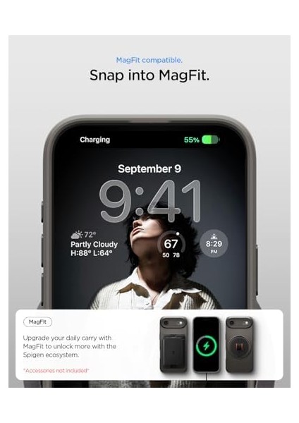 Air ile Uyumlu Ince Magsafe Kılıf Thin Fit Hava Kanalı Teknolojisi Askeri Sınıf Koruma Magfit Gunmetal Kapak - ACS09918 modelleri