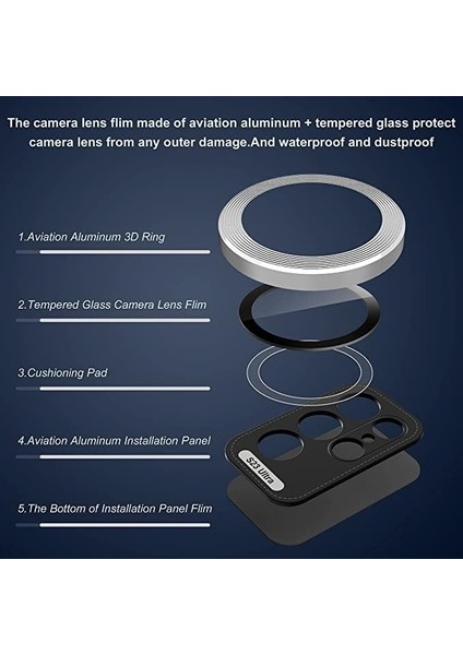 Kamera Lens Koruyucu Kırılmaz Metal Çerçeveli Kamera Lens Koruma Uzay Grisi Galaxy S24 Plus S926 ile Uyumlu Ürün modelleri