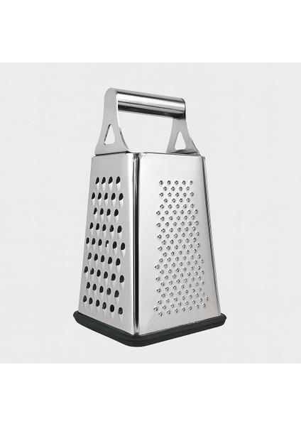 Paslanmaz Çelik 4 Taraflı Rende – 24 cm | Çok Amaçlı Mutfak Rendeleme Aracı | Peynir, Sebze, Meyve ve Patates Için | Kaymaz Tabanlı & Ergonomik Saplı