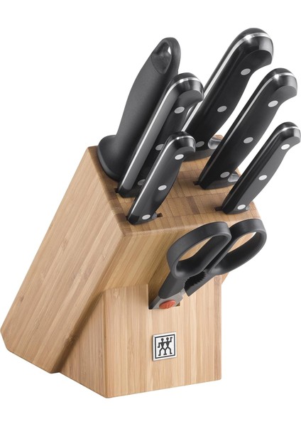 Twın Chef 2 Blok Bıçak Seti, Paslanmaz Çelik ve Ahşap, Siyah