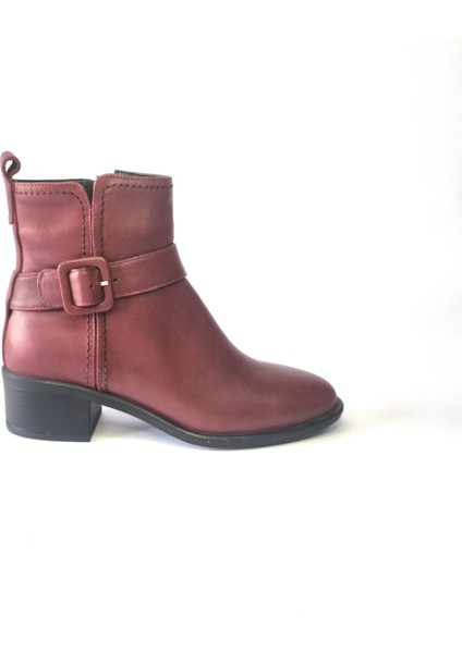 Kadın Hakiki Deri 4.5 cm Topuklu El Yapımı Tokalı Rahat Günlük Bot