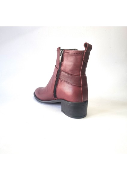 Kadın Hakiki Deri 4.5 cm Topuklu El Yapımı Tokalı Rahat Günlük Bot fırsatları