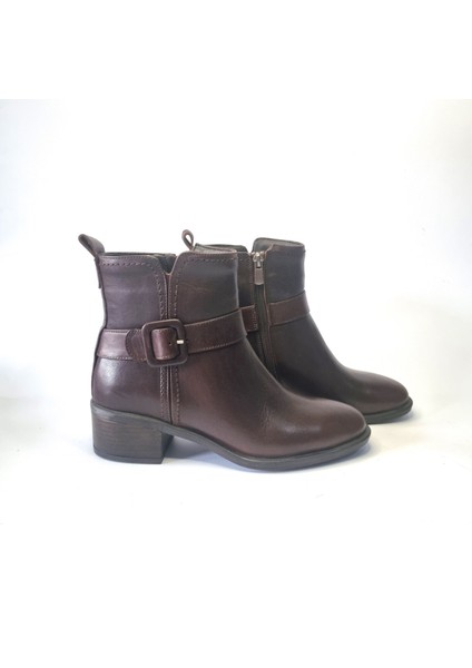 Kadın Hakiki Deri 4.5 cm Topuklu El Yapımı Tokalı Rahat Günlük Bot modelleri