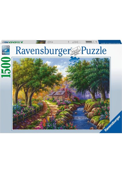 1500P Puz Nehir Kıyısında Kır Evi Yapboz